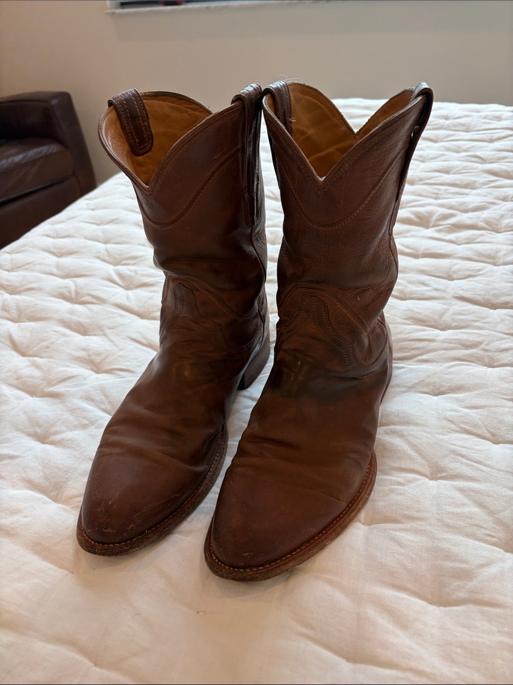 Tecovas Brown Leather Western Cowboy Boots